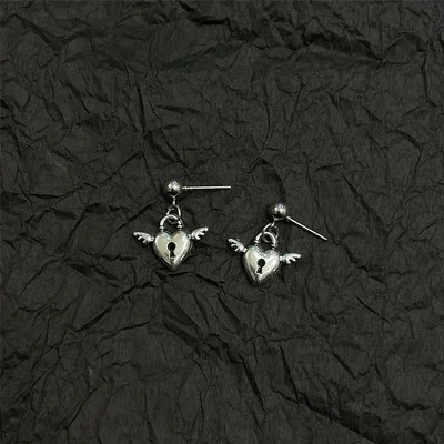 Модные ювелирные изделия в стиле хип-хоп панк металлические крылья форме сердца