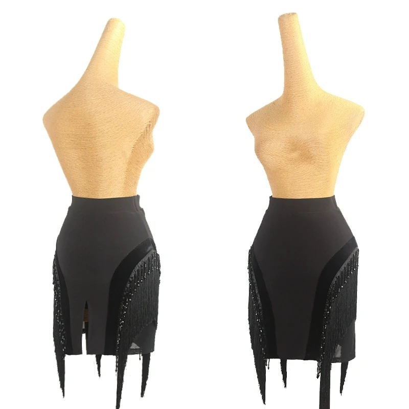 Юбки для латинских танцев женская тренировочная одежда с кисточками взрослых