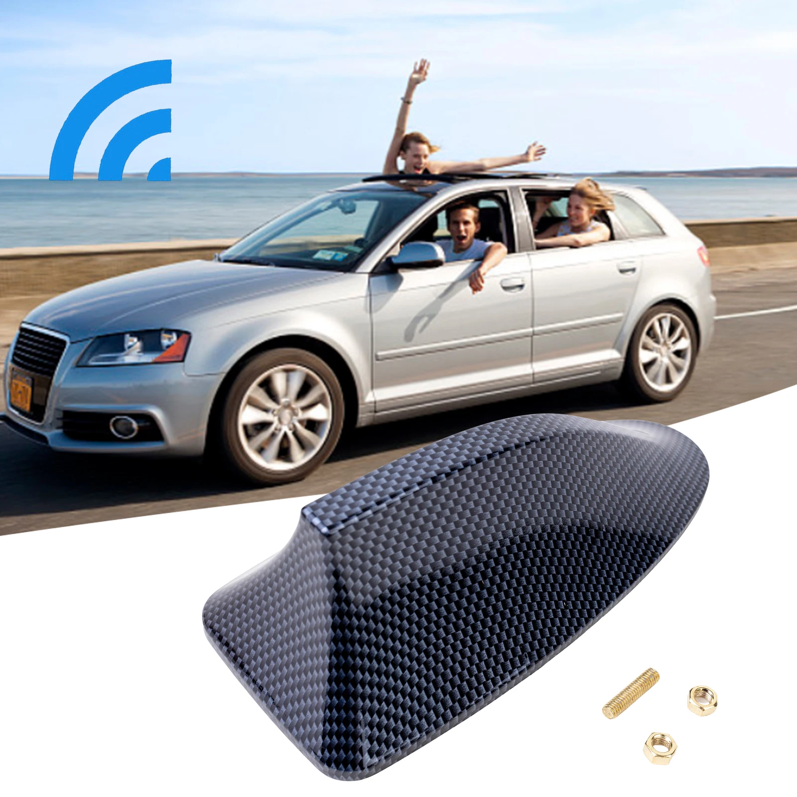 

Sharks Fin Antenna Black Universal Antenna Cover Replacement AM/FM Radio Signal Roof Aerial For Auto SUVs Truck