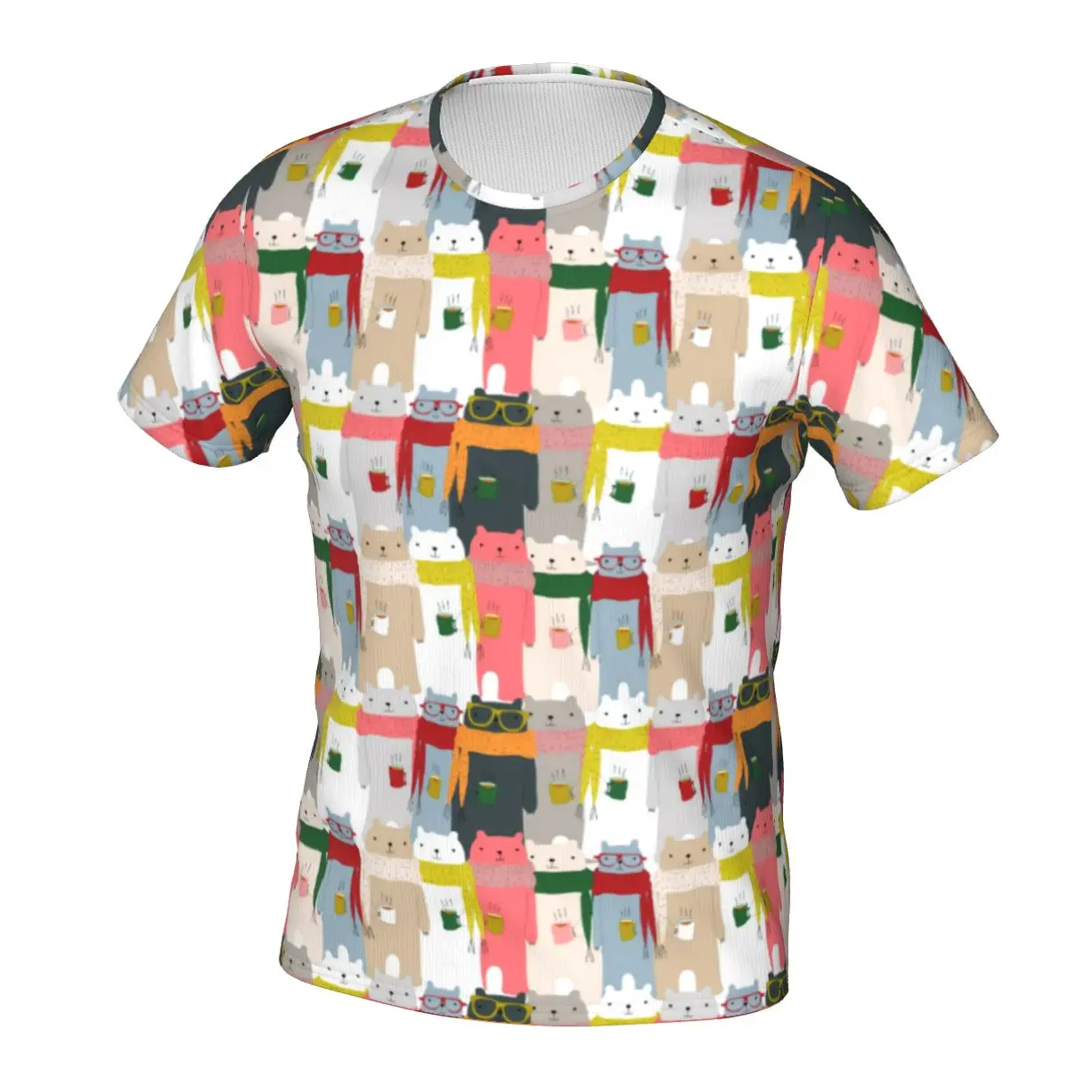 

Модные футболки в скандинавском стиле с изображением милого медведя, футболка с коротким рукавом с принтом, горячая пляжная эстетика, футбо...