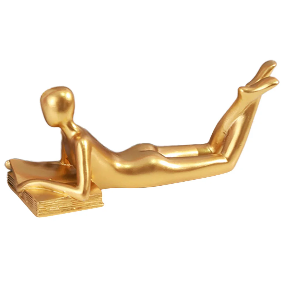 

Abstract Figure Statue Reader Sculpture Elegant Countertop Craft Ornament Figurine Household Resin Figurines Decor Bookshelf