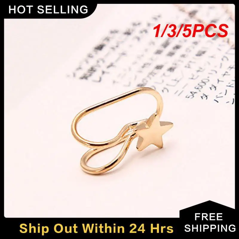 

1/3/5PCS Star Ear Clip Comfortable To Wear Pearl Cute Couple Gift Internet Celebrity Stud Earrings Popular Accessories