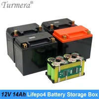turmera 12v 14ah motorcycle battery storage box 12 8v 4s 40a balance bms with 2x4 32700 bracket holder for replace lead acid use