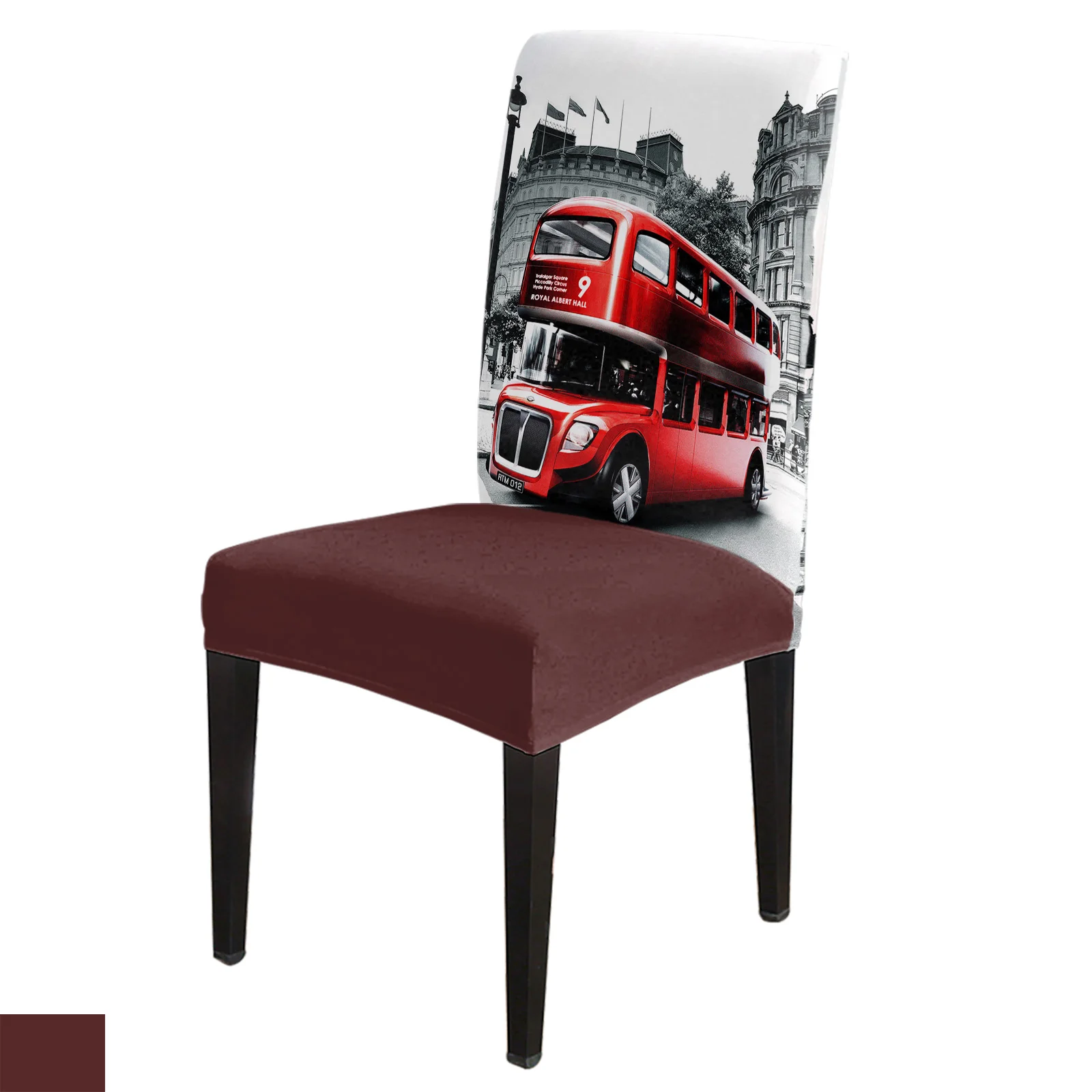 

Эластичные чехлы на стулья с принтом из спандекса, накидки на стулья для столовой, банкета, офиса, красный автобус, Лондонский уличный пейза...