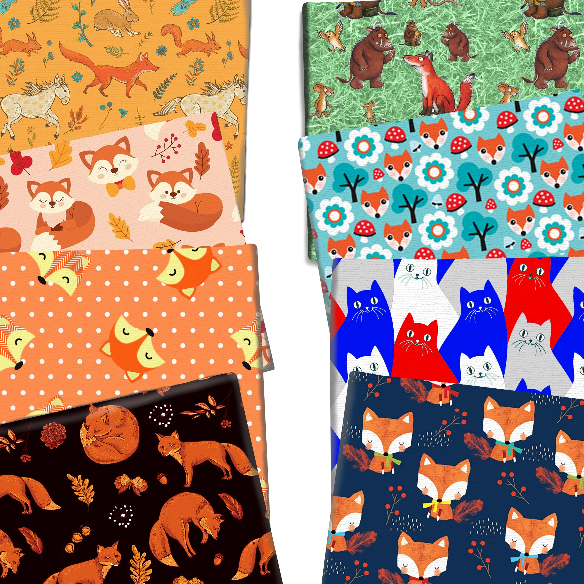 Polyester Cotton-Swimwear Fabric for Tissue Cat Fox Sewing Quilting Fabrics Needlework Material DIY Handmade 50*145cm