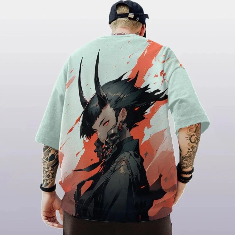 Футболка мужская оверсайз с коротким рукавом повседневная тенниска 3D-принтом в