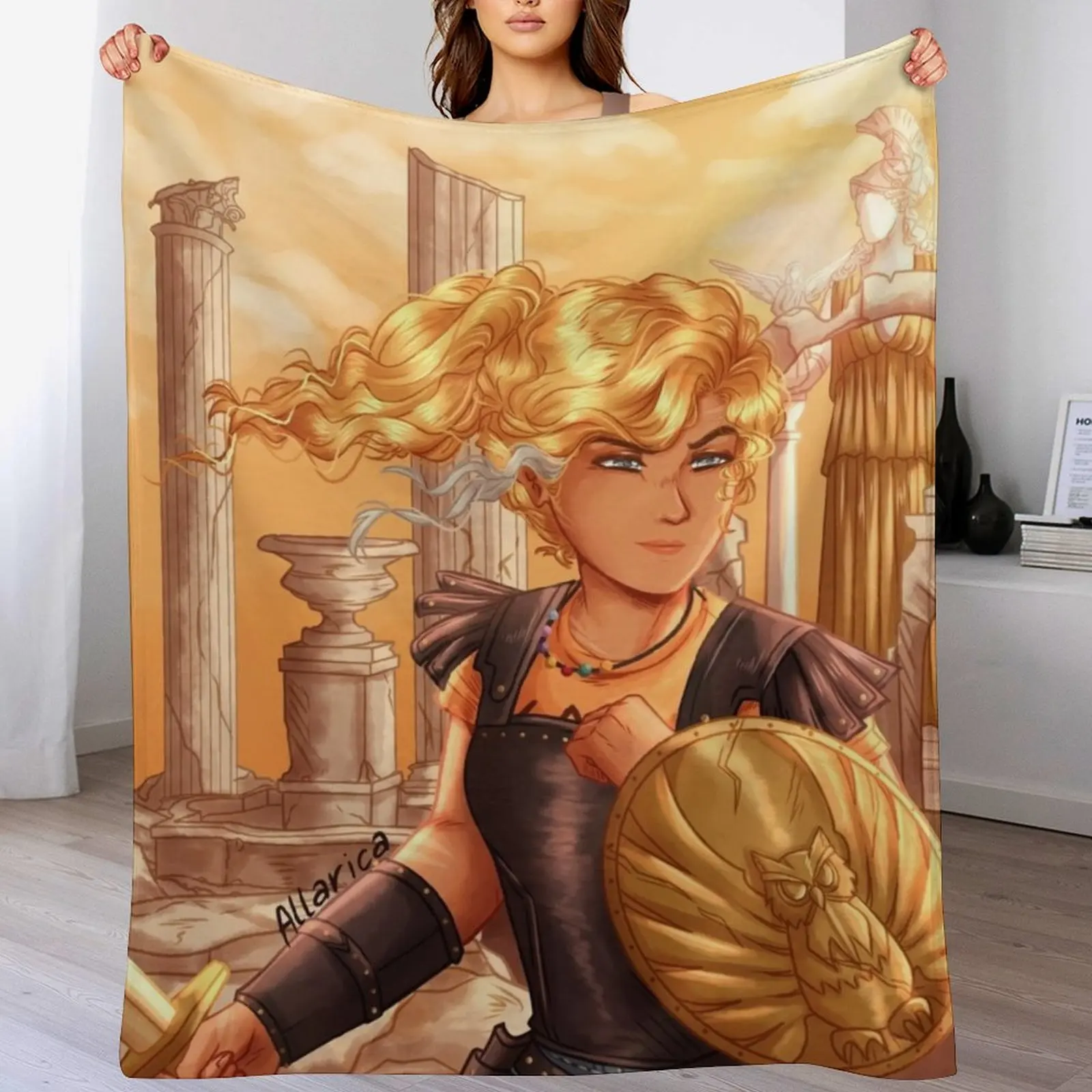 Фото Золотой плед Annabeth Chase, одеяла и детские игрушки, спальный мешок, тонкие пляжные пледы. №4