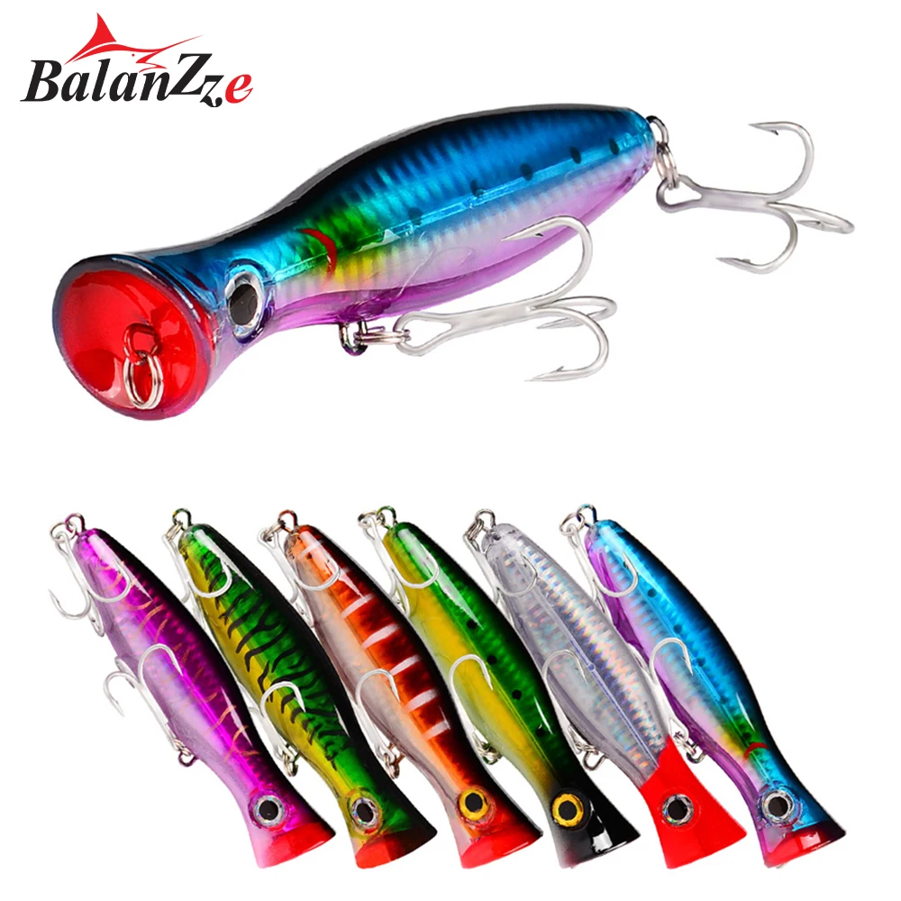 

Balanzze Sea Fishing Popper Wobbler 43g 13cm Artificial Baits Topwater Fishing Lure Long Shot Fishing Bait For Bluefish Tuna GT