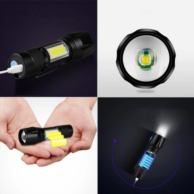 Мини-перезаряжаемый Светодиодный Фонарик С Зумом Водонепроницаемый Тактический