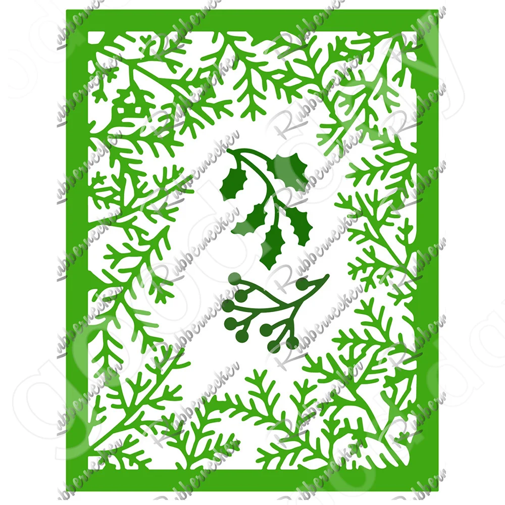 

Holly and Greenery Cover Metal Cutting Dies Scrapbook Diary Decoration Embossing Template Diy Greeting Card Handmade New Arrival