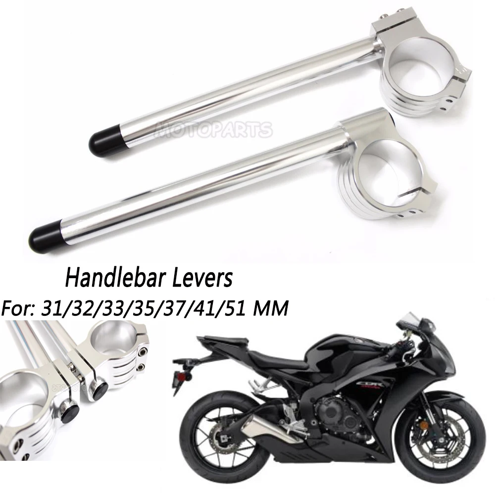 

31/32/33/35/37/39/41/51/MM Fork Lift Clip-ons Clip on Clipon Handle Bar CNC Pair Motorcycle Racers Regular Handlebar Levers