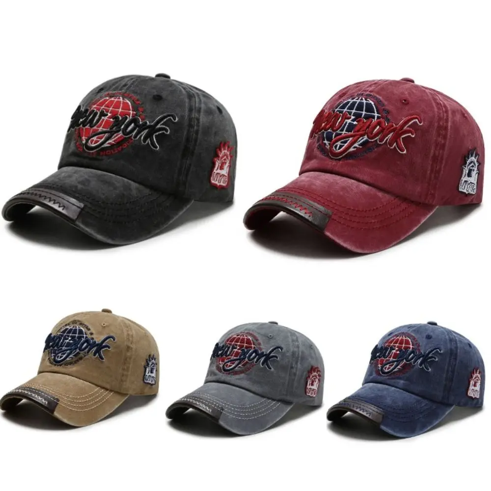 

Промытая хлопковая бейсболка, новинка, солнцезащитный козырек, шляпа с вышивкой в стиле ретро, регулируемая дышащая шляпа от солнца для походов