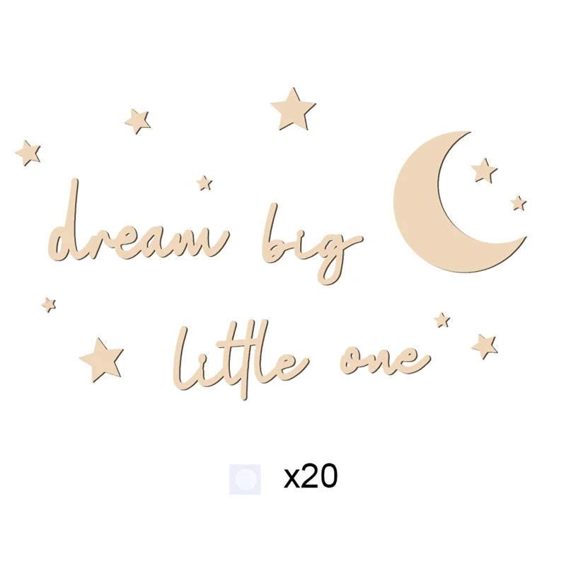 

Деревянные мотивационные наклейки для стен "Dream Big Little One"