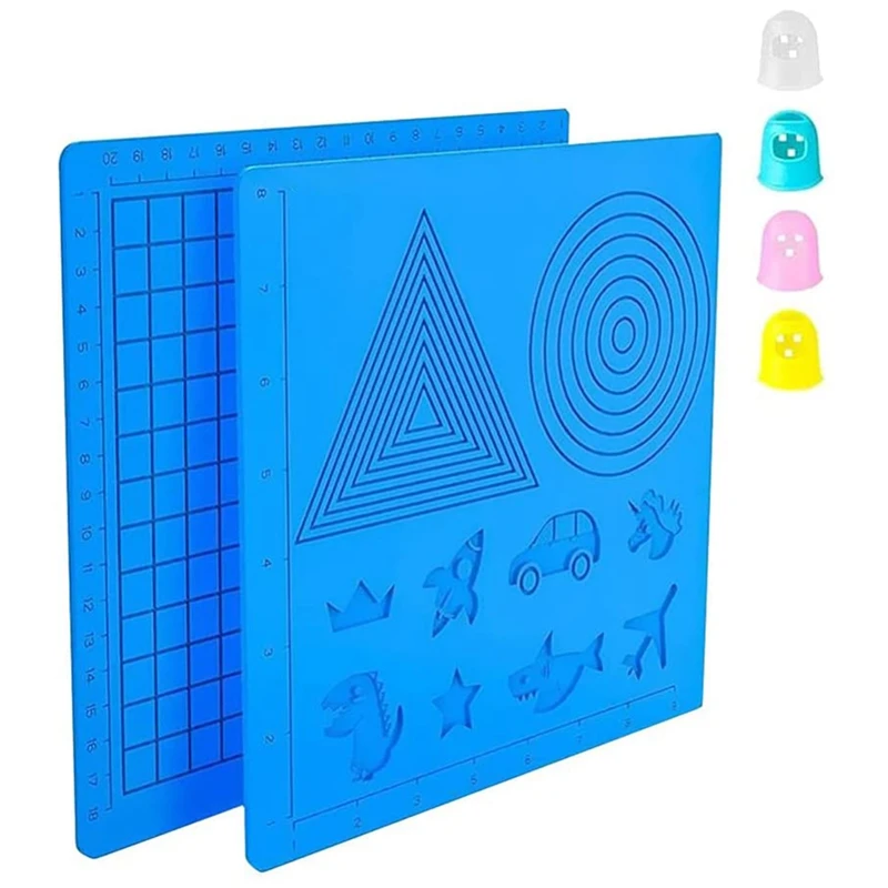 

2Pc 3D Pen Mat 3D Printing Pen Heat Resistant Silicone Pad With Patterns Foldable Design 3D Pens Drawing Accessories