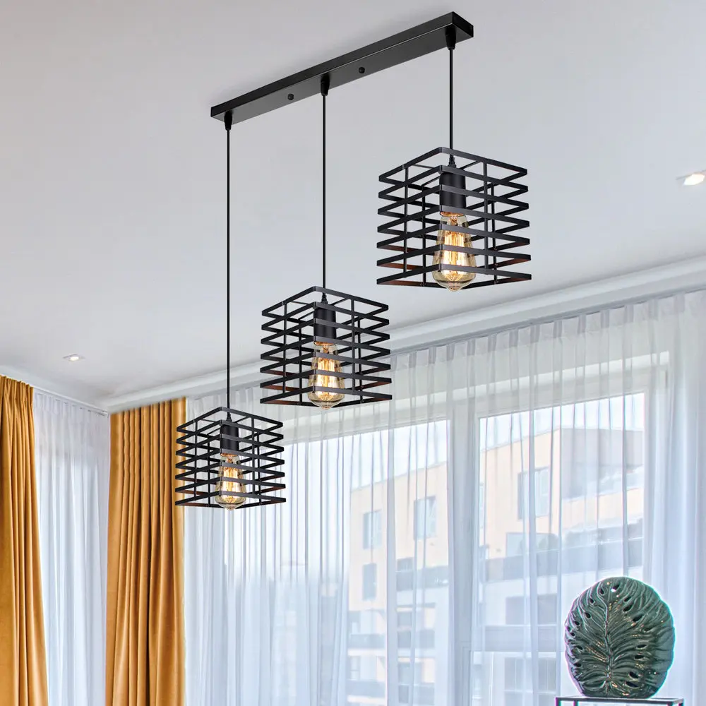 Винтажные подвесные светильники E27 в стиле ретро 1/3 головок