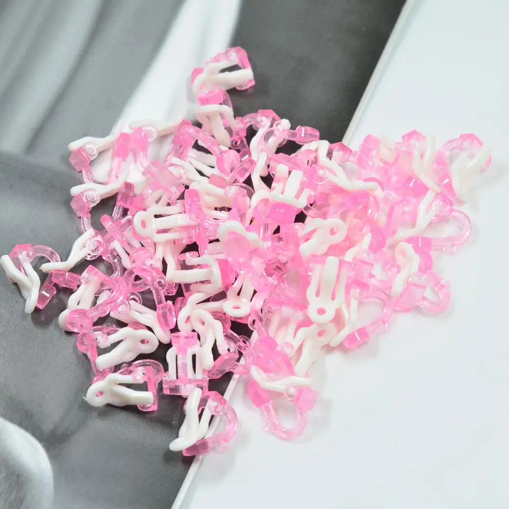 

50 шт., пластиковые серьги-клипсы для детей