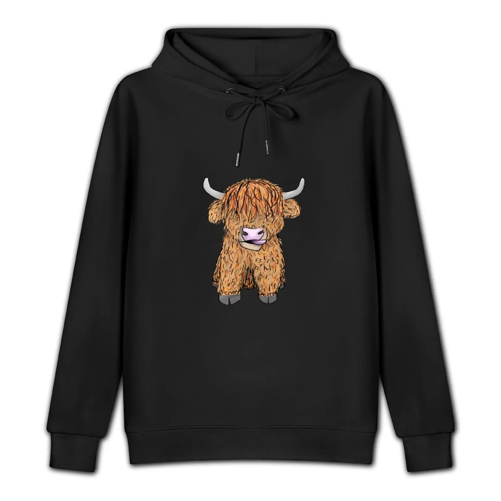 Пуловер с капюшоном Fergus the Highland Cow корейская осенняя одежда толстовка