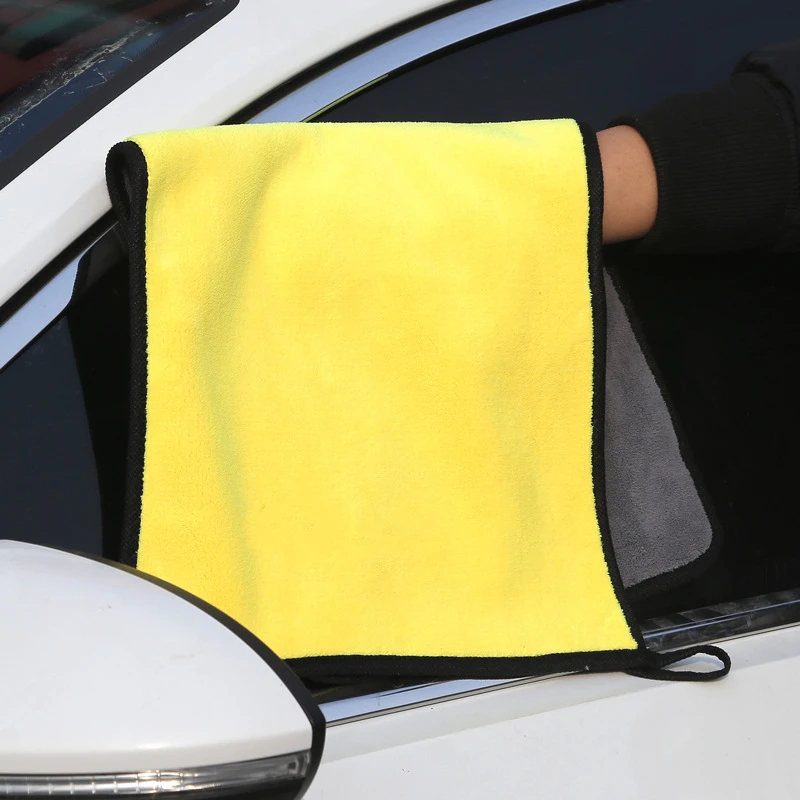 

30x30/60CM Car Wash Microfiber Towel Cleaning Drying Cloth Hemming Car Care Cloth Detailing Car Wash Towel Absorbent coral fleec