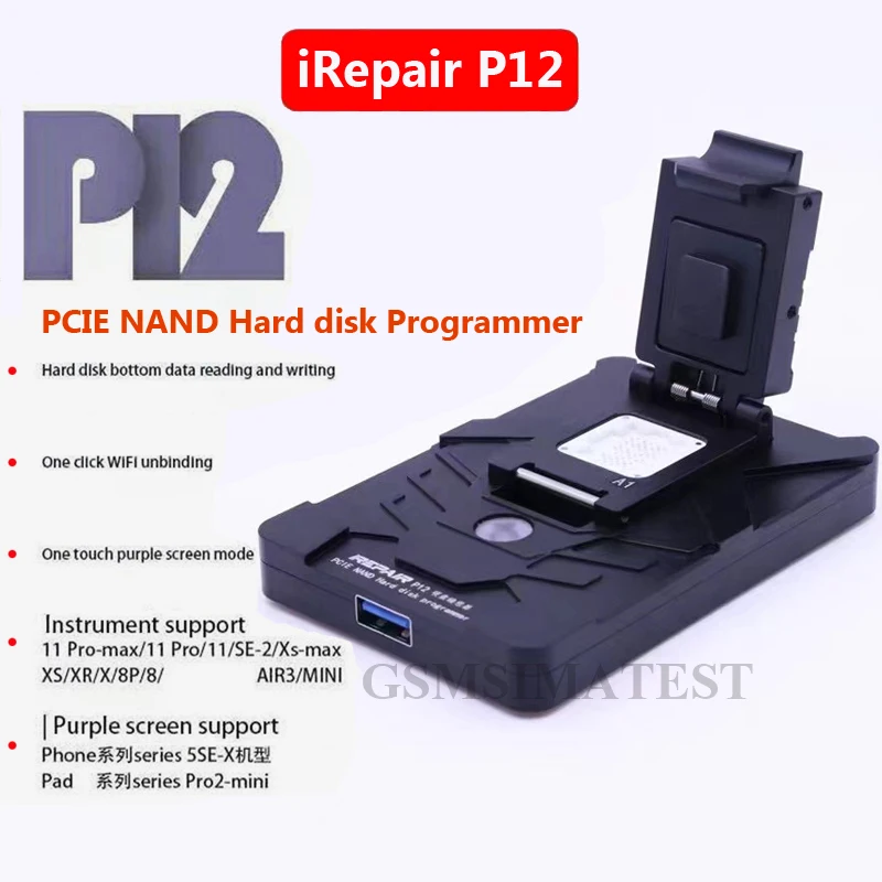 

iRepair P12 PCIE NAND Hard Disk Programmer for iPhone 6 to 11 Series DFU Box One Key to Purple Screen iRepair P12 iBox2 Tool