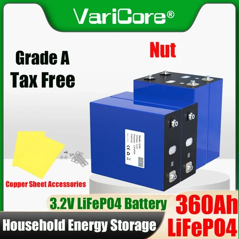16x3,2 В 360 Ач LiFePO4 Литий-железо-фосфатная аккумуляторная батарея для 12 В 24 В 36 В Путешествия Солнечные кемперы Гольф-кар Яхта Бесплатно налог