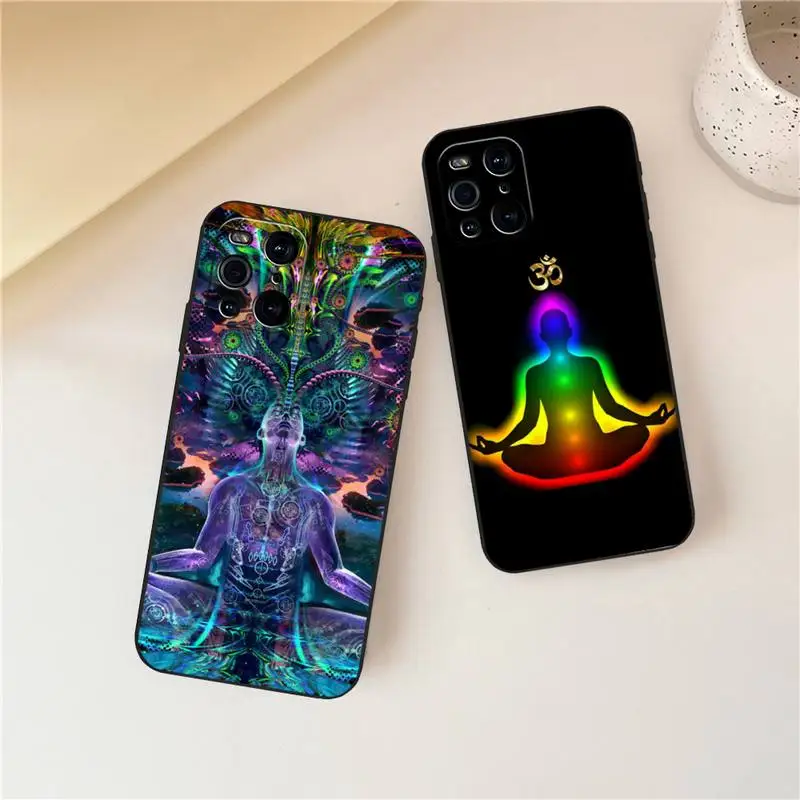 

Mandala Chakra Yoga Phone Case For OPPO A72 A52 A53 A75 A79 A94 A93 Reno 3 4 6 Find X2 X3 X5 Neo Pro Telefoon Cover