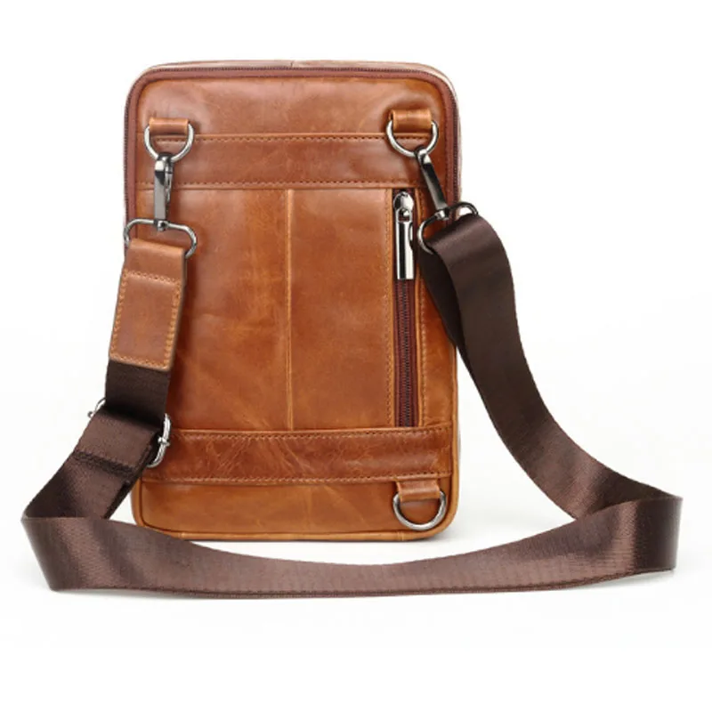 Нагрудная сумка мужская из натуральной воловьей кожи Многофункциональный