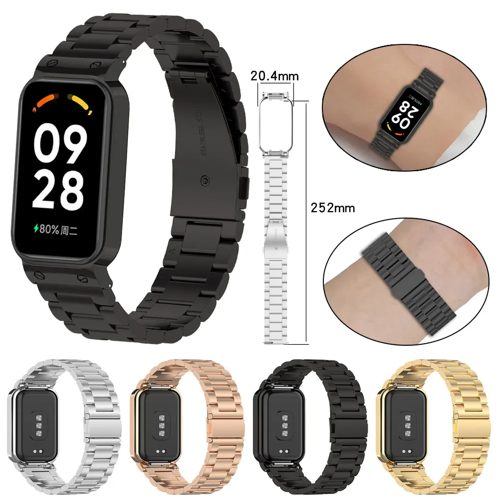 

Watch Strap + Case For Redmi Band 2 Wristband Bracelet Metal Stainless Steel SmartWatch Straps Accessories