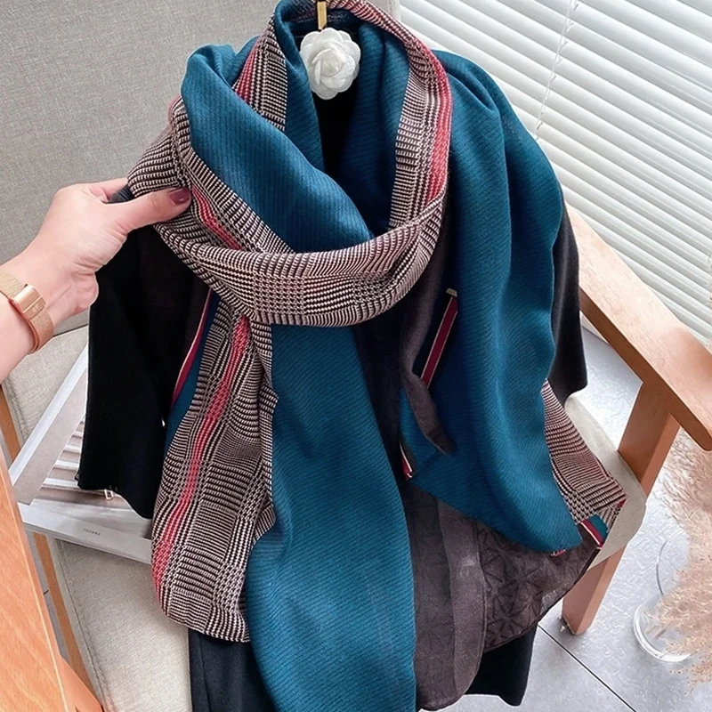 Роскошный брендовый хлопковый шарф женские шали и палантины весенний пашминовый