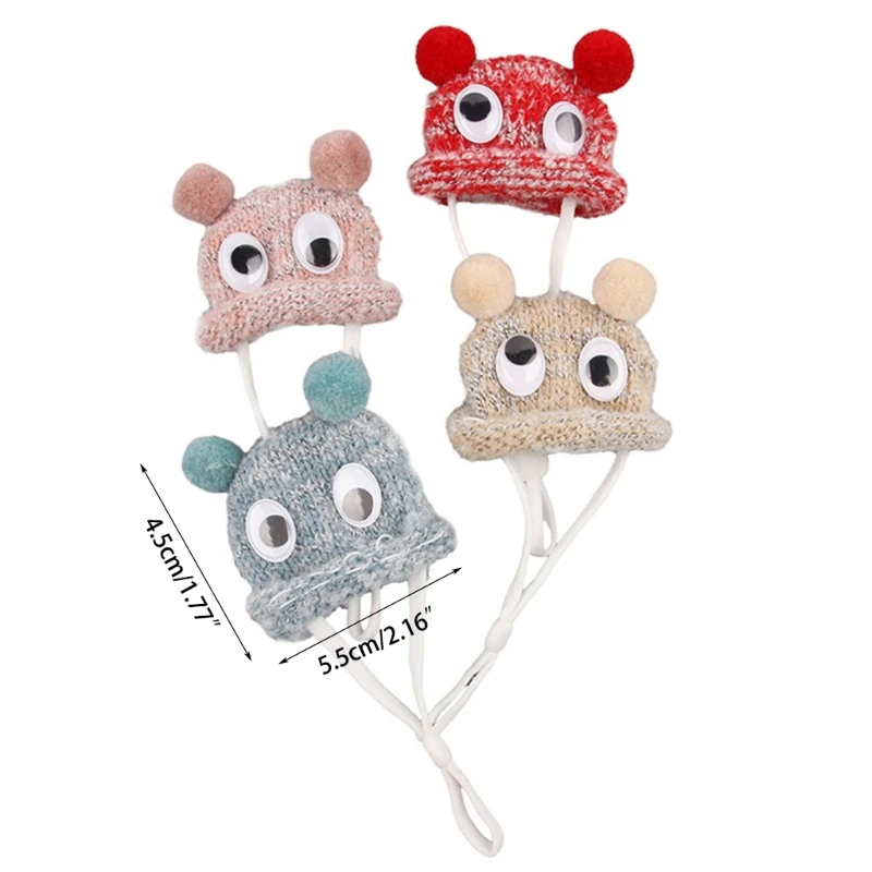 Вязаная шапка для хомяка с морскими свинками и регулируемым ремешком легкая