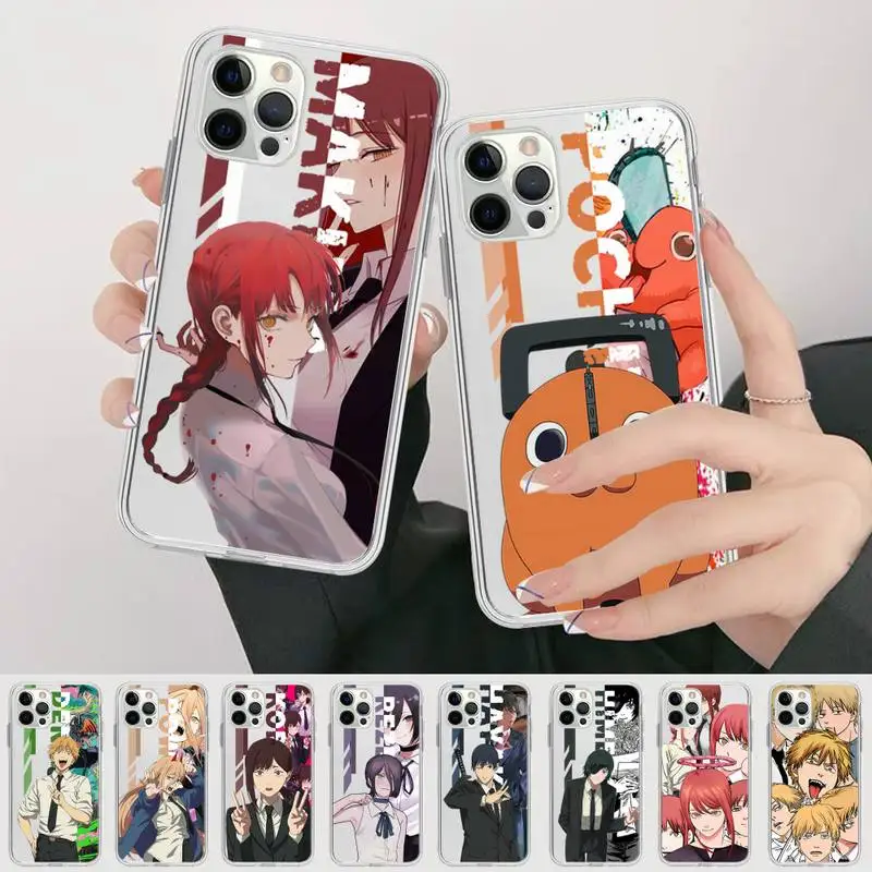 

Chainsaw Man Anime Makima Phone Case For iPhone 13 14 Pro Max XS XR 12 11 Pro 13 Mini 6 7 8 Plus Soft Clear Back Cover
