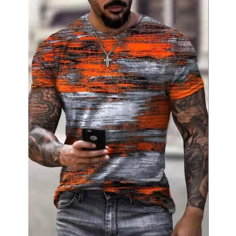

New Oversize Men T Shirt Mosaic Print Fashion T Shirt Men Tops Tees Summer Short Sleeve Casual Loose T Shirts For Male Clothing
