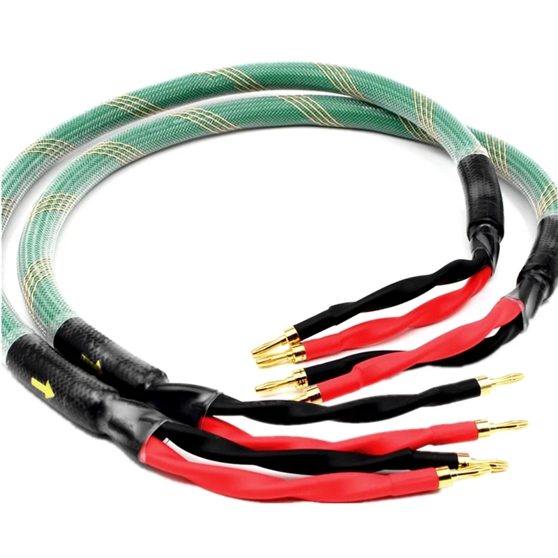 

Pair Mcintosh HiFi Audio Speaker Cable Silver Plated Speaker Wire Pure Copper Spade Banana Plug