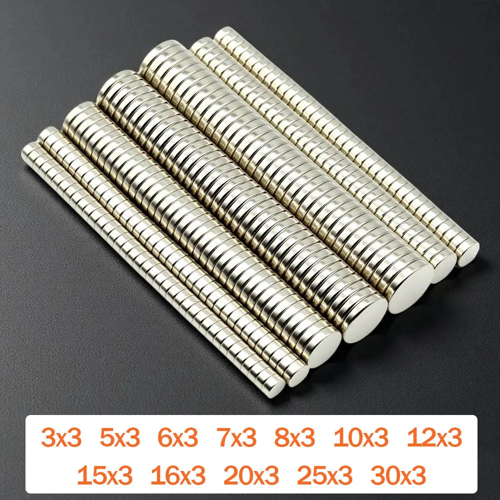 

Неодимовые магниты N35 круглые 3/5/6/8/10/12/15/20/25x3 мм