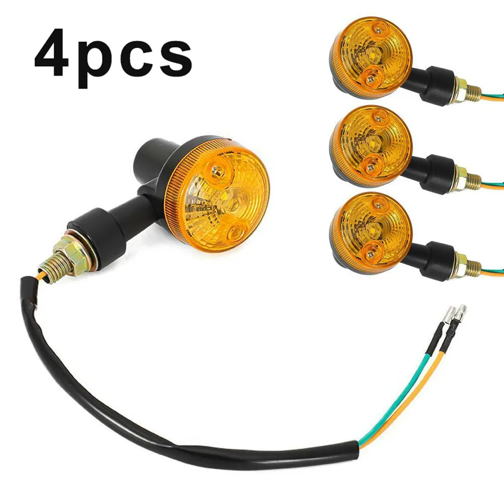 

4Pcs 12V Universal Flasher Motorcycle Turn Signals Lights Amber Indicator Motorbike Blinker Directional Lamps Accessories Parts