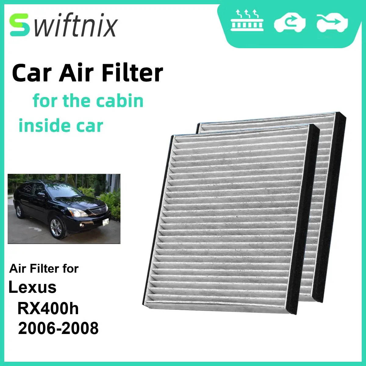 2 шт. фильтр с активированным воздухом спокойный угольный для Lexus RX400h 2006-2008 CF10132