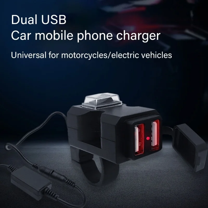 Универсальный мотоциклетный двойной USB-адаптер для зарядного устройства
