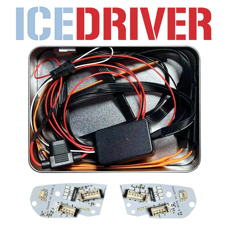 Дневные ходовые огни Icedriver для SEAT Leon MK4 ST FR DRL RGB разноцветные дневные красный синий