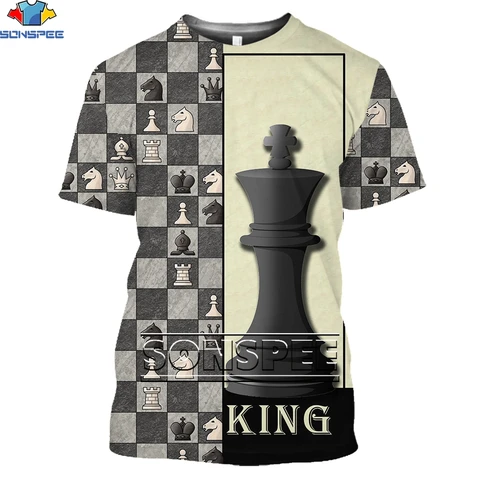 Объемная головоломка для игры в шахматы SONSPEE, шашки с рисунком, свободная Большая мужская мода в стиле Харадзюку, Новая повседневная Уличная одежда с коротким рукавом