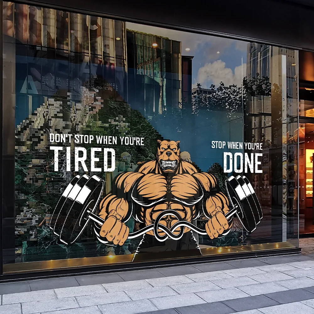 QiAds на заказ Sense of power декоративная пленка для спортзала английская стеклянная