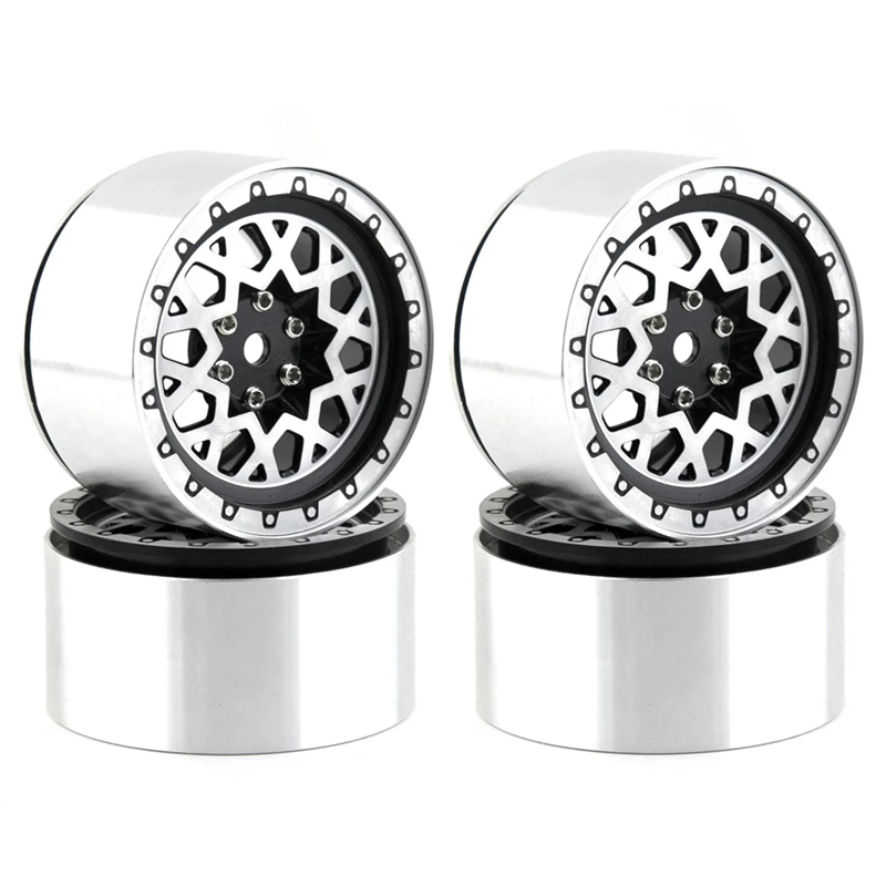 

4PCS Metal Beadlock 2.2 Wheel Hub Wheel Rim For 1/10 RC Crawler Car Axial SCX10 Wraith Capra RR10 Traxxas TRX-4 D90