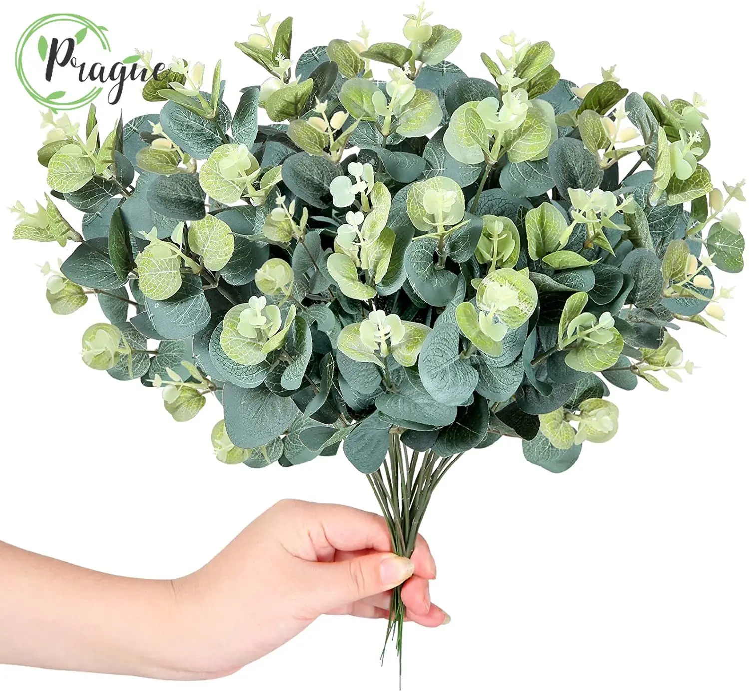 

16 Heads Eucalyptus Bouquet Tree Branches Silk Artificial Leaves for Wedding Flower Wall Home Greenery Plant Leaf Decoration