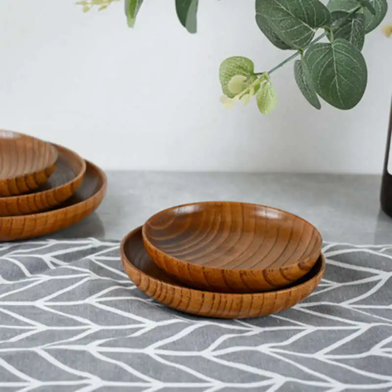 

Wooden Plate Delicate Grain Strong And Durable Natural Wild Jujube Wood Round