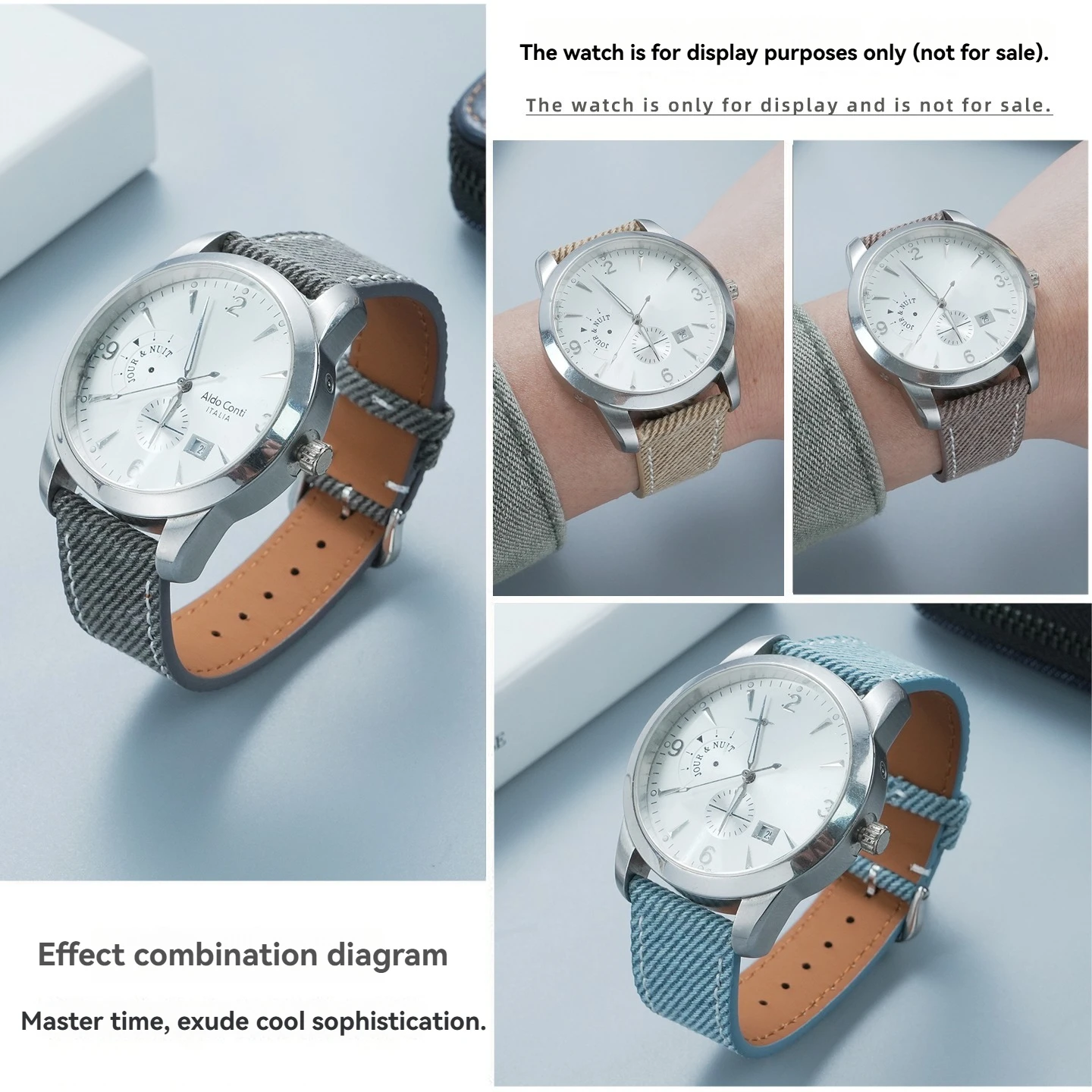 Фото Подходит для мужских часов Patek Philippe, быстросъемный нейлоновый ремешок для часов 5330G-001, классический джинсовый ремешок для часов. №4
