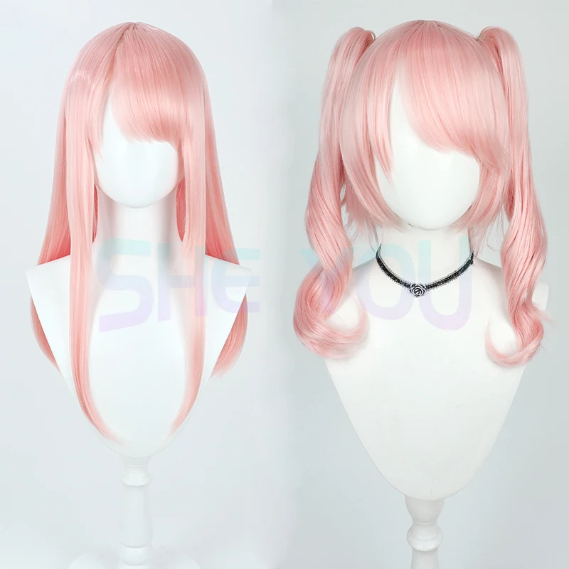 Парик для косплея Akiyama Mizuki 60 см/40 см цвет фым розовый 2 стиля термостойкие