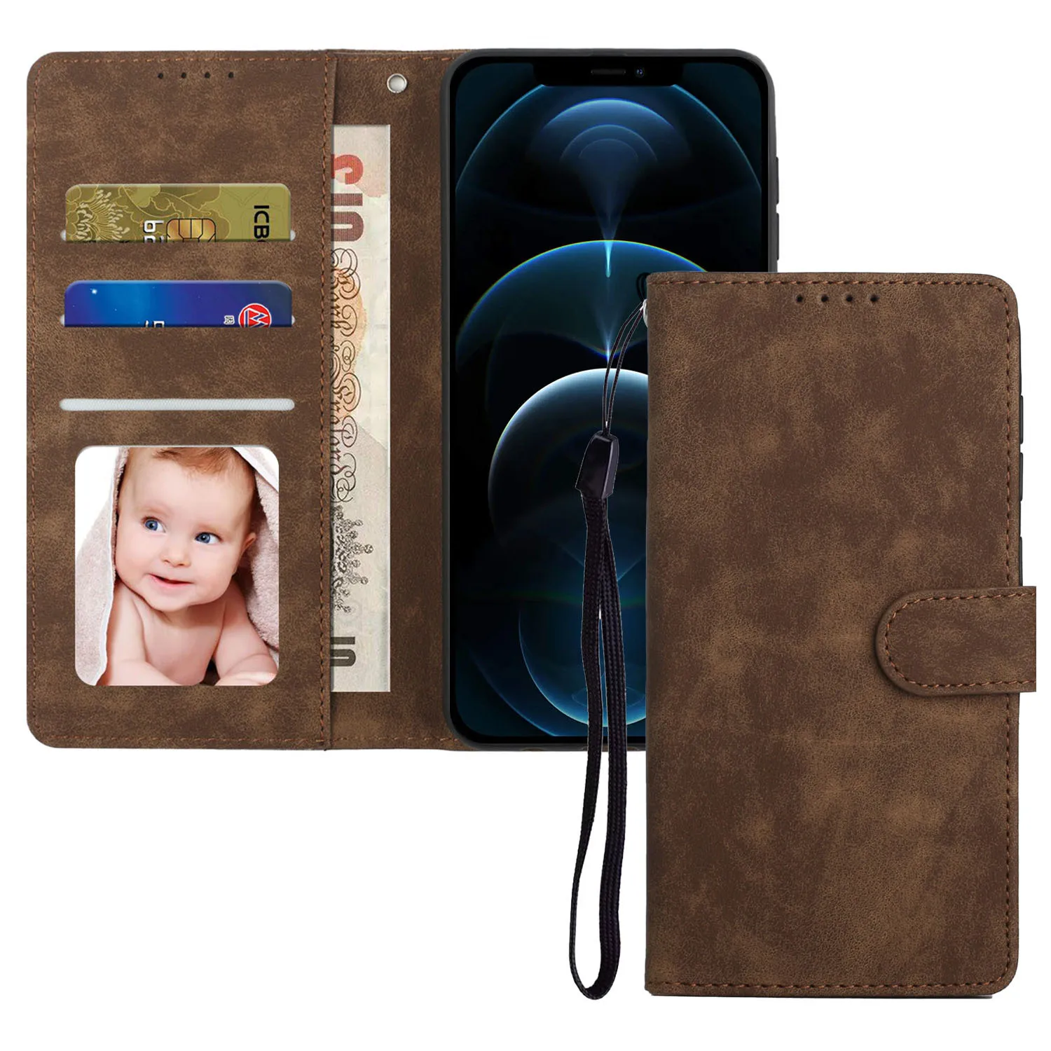 

Suitable For Iphone 14 Retro Phone Case Apple 12 Wallet Type Max13pro Flip Cover Insert Card Protection Leather Case