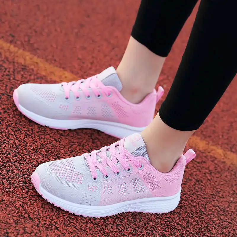 

Womens Running Sneakers Quilted Women Sports Shoes Non-Leather Casual Elastic Laces Sneakers Number 37 Basket Sport Teen Tennis