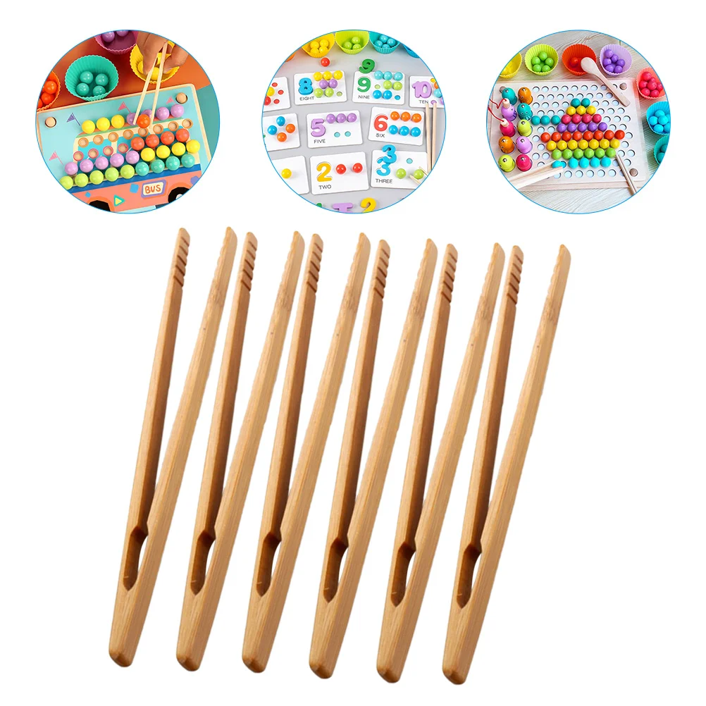 

6 Pcs Wooden Tweezers Tool Toddler Stacking Toy Educational Kids Tongs Pliers Early Learning Toys Child