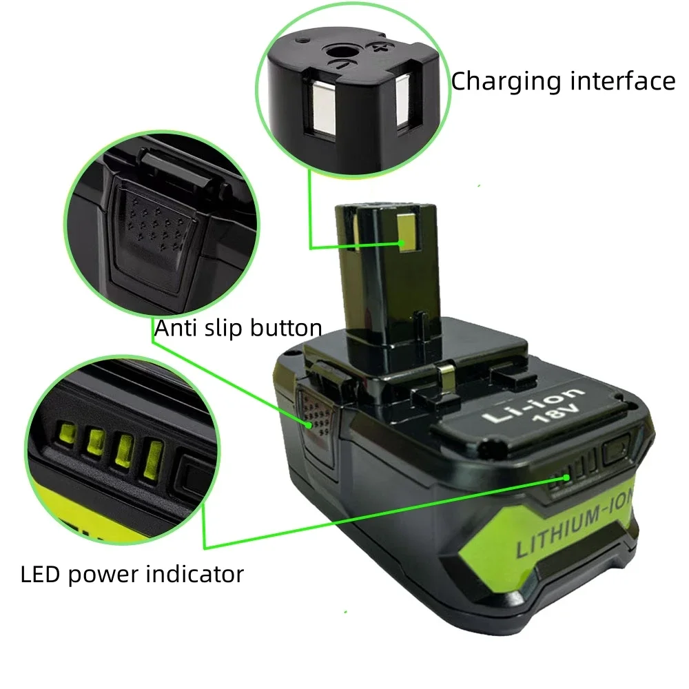 Литий-ионный аккумулятор для Ryobi ONE + P108 P109 P106 P105 P104 P103 RB18L50 RB18L40 BPL1820 BPL1815 RB18L60 18 в 6 0