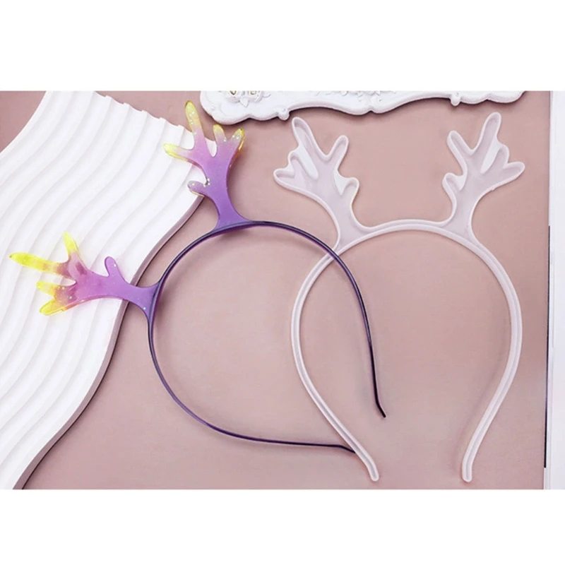

Antlers Hair Hoop Silicone Mold Christmas Headband Mold Epoxy Resin Jewelry Mold 40GB