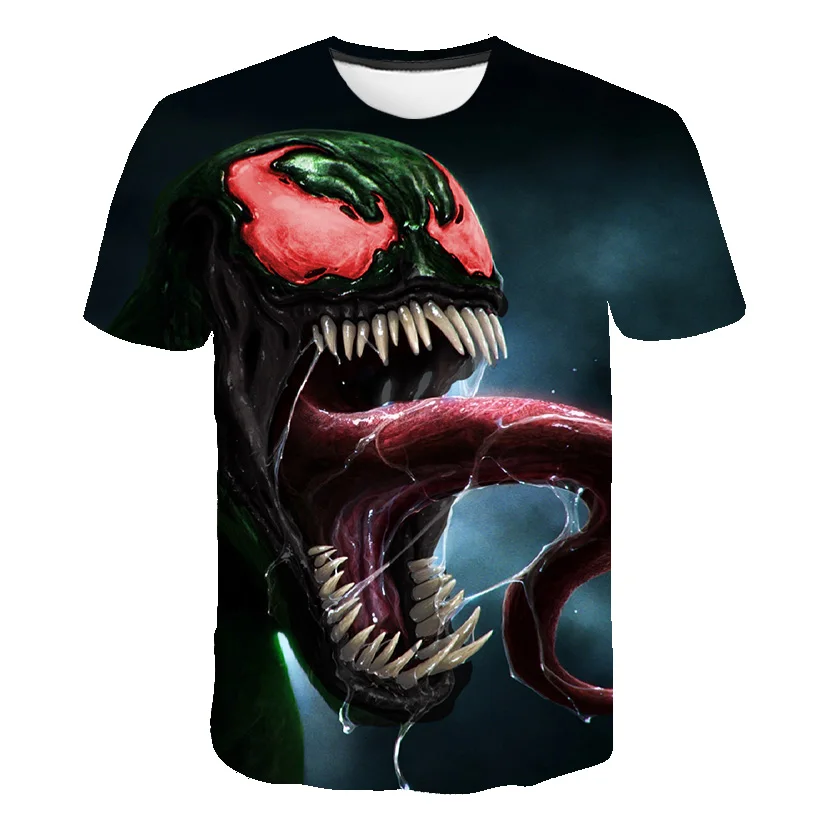 

Teens Kids Cool Anime Originality Comic Print T-shirt Boys Girls Venom Superhero 3D Shorts Sleeve 4-14Years Children Fashion Top